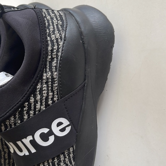 Sneakers Mens,Letter Graphic,Knit,Slip On Sock,Black/White,Size 46-US 13 - Picture 6 of 13